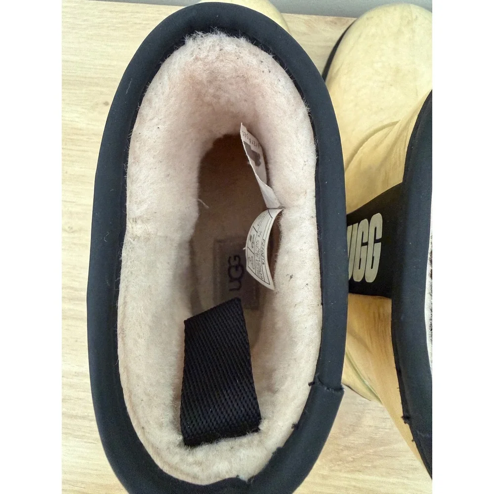 UGG Classic Clear Mini Waterproof Boots Natural Black 1113190 Womens 6